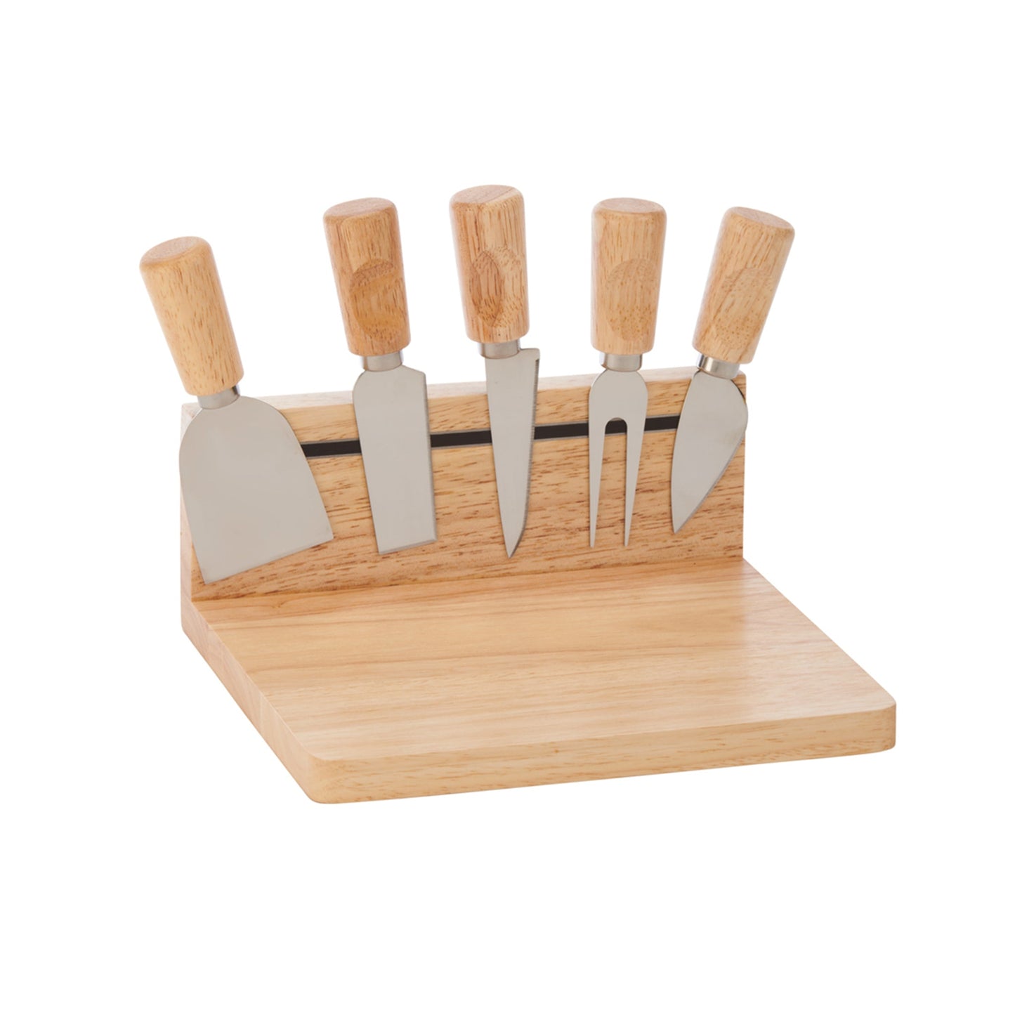 Rubberwood Magnetic Cheese Board Set with 5 Tools