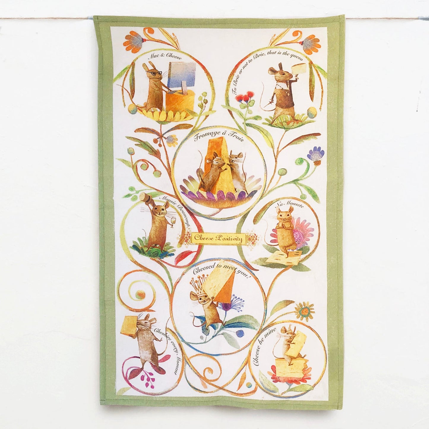 Cheese Positivity Tea Towel