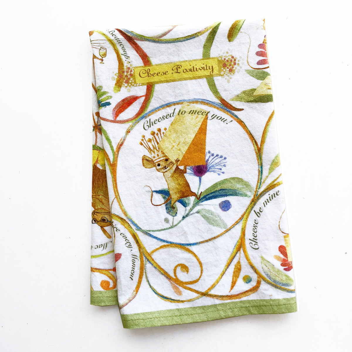 Cheese Positivity Tea Towel