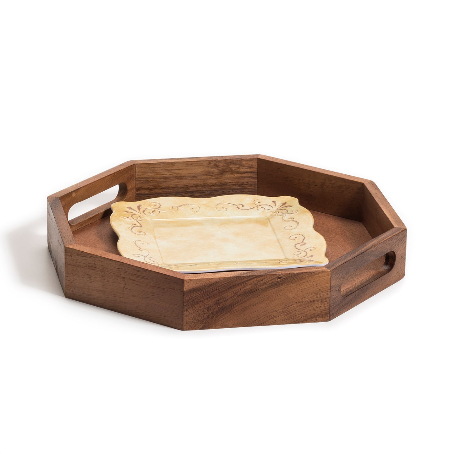 Octagon Wood Charcuterie/Serving Tray 13"