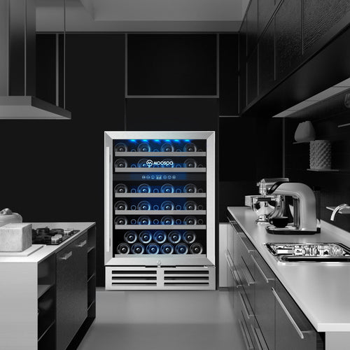 24 Inch Beverage and Wine Cooler Dual Zone Wine Refrigerator