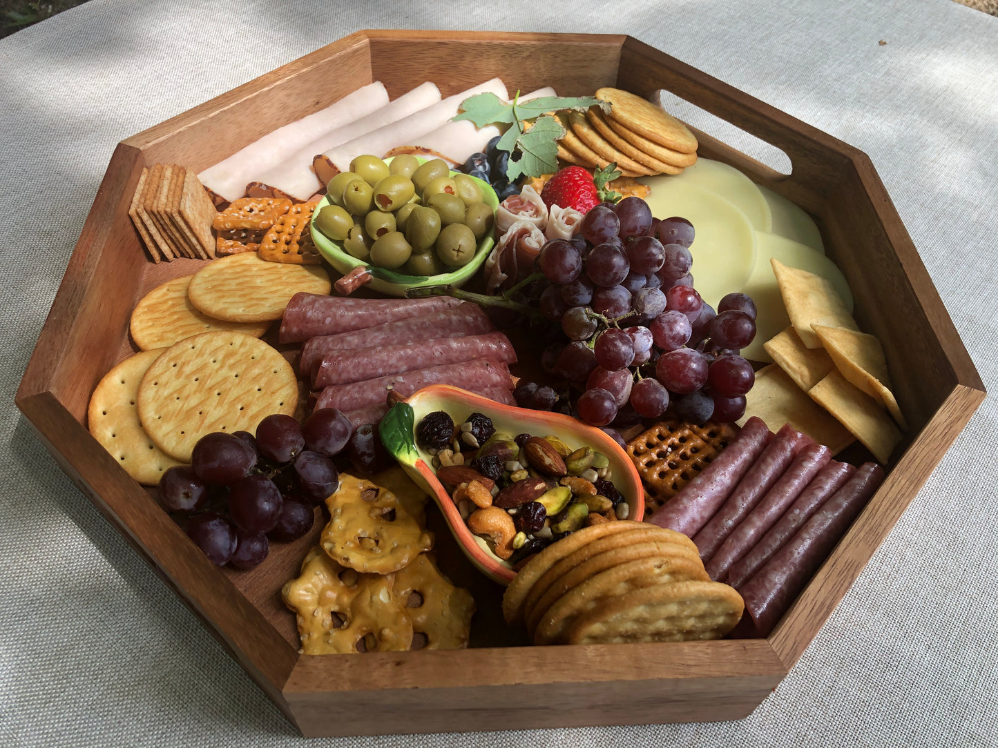Octagon Wood Charcuterie/Serving Tray 13"
