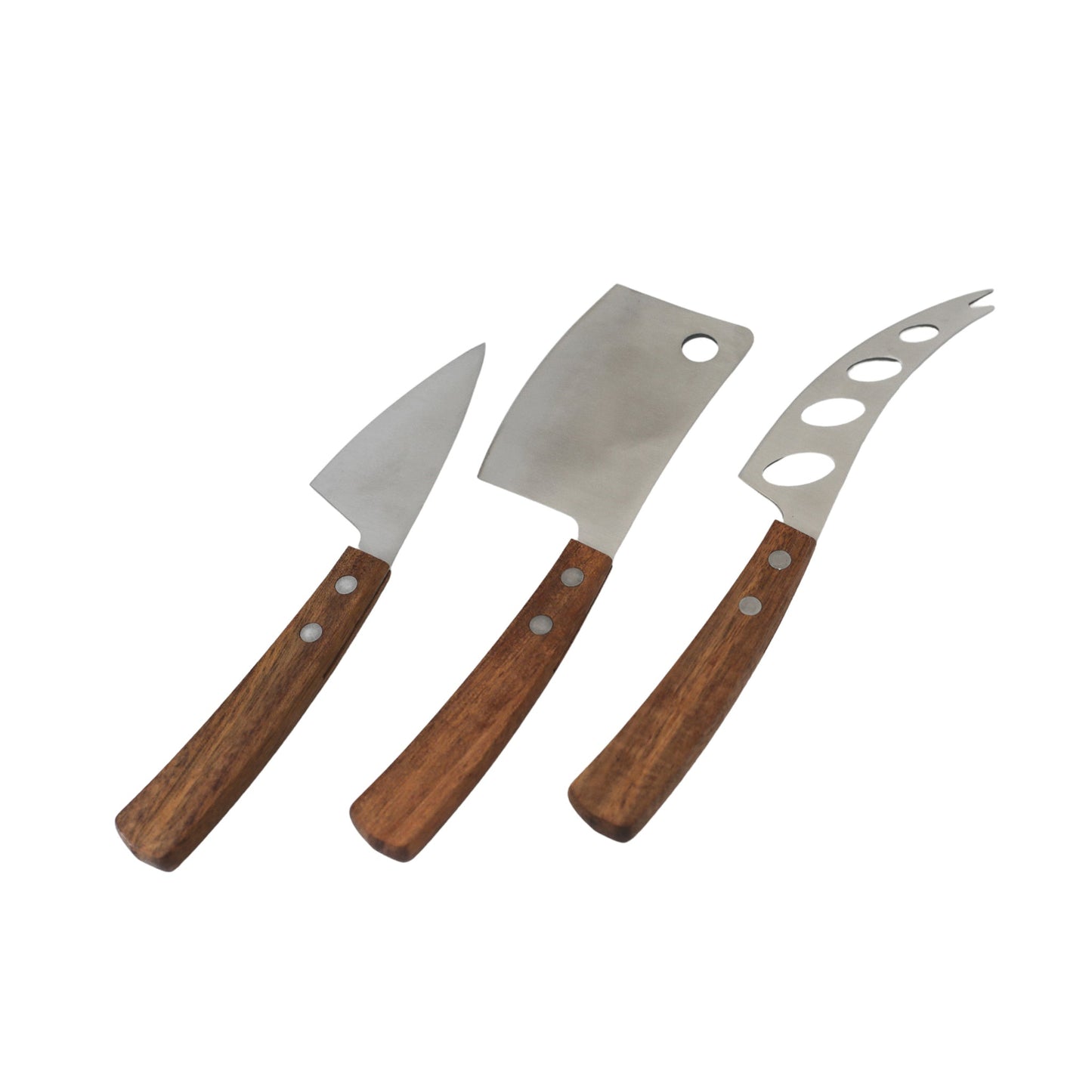 3-Piece Cheese Knife Set with Wooden Handles