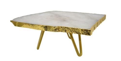 1-Layer Cheese Platter/Cake Stand with Gold Trim