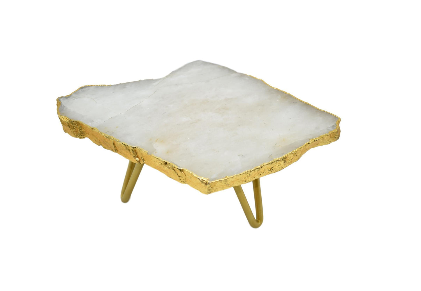 1-Layer Cheese Platter/Cake Stand with Gold Trim