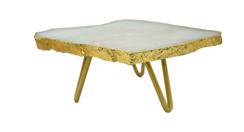 1-Layer Cheese Platter/Cake Stand with Gold Trim