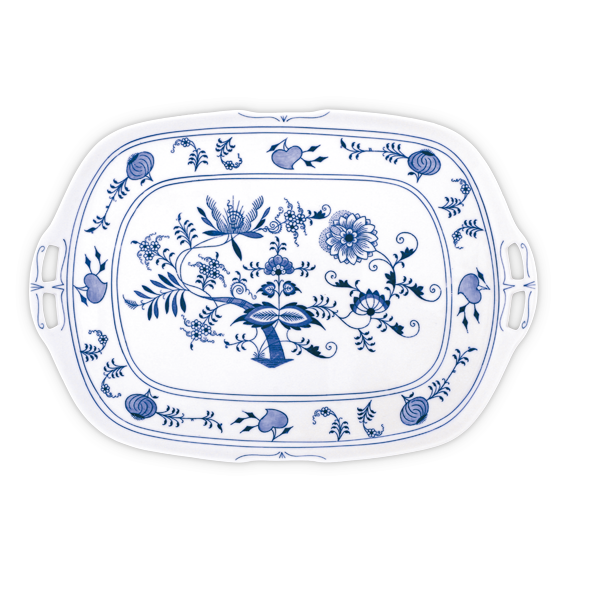 Onion Porcelain Square Tray with Handles